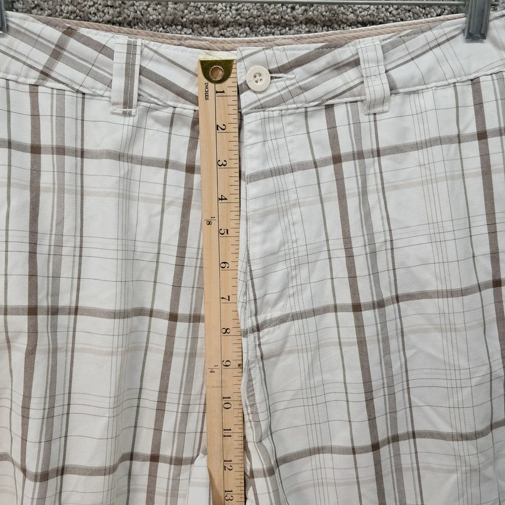O'Neill Mens Plaid Hybrid Shorts Cream Brown Size 40 Casual Beachwear